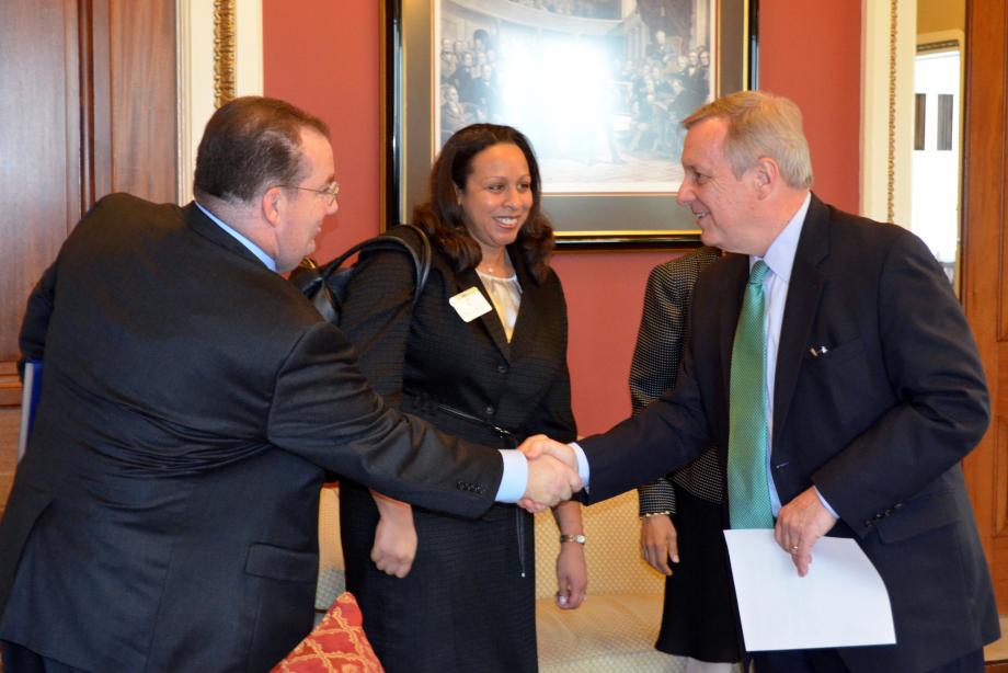 U.S. Senator Dick Durbin (D-IL) met with United States District Judge for the Central District of Illinois Nominee Colin Bruce, United States District Judge for the Northern District of Illinois Nominee Sara Ellis, and United States District Judge for the Northern District of Illinois Nominee Andrea Wood.